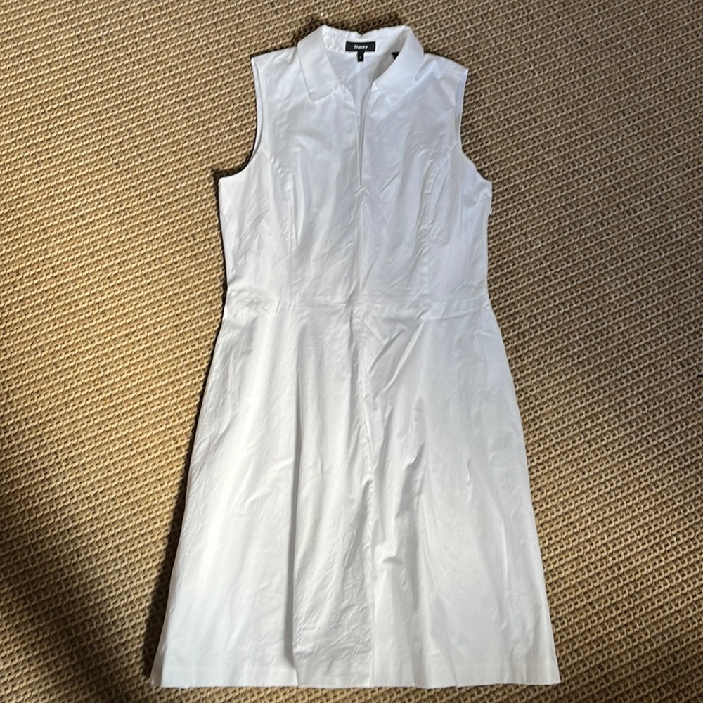 Theory White Sleeveless Polo Dress